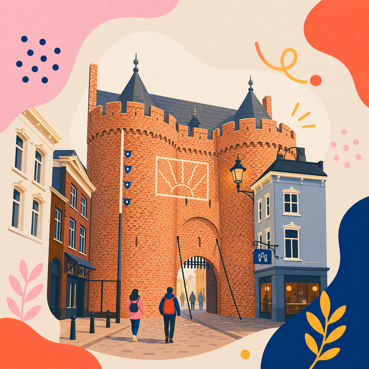 De historische Brusselse Poort, vroeger de drukste stadspoort van Den Bosch